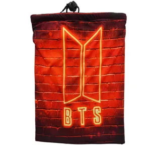 دستمال سر و گردن مدل  اسکارف تو خز طرح BTS کد 62