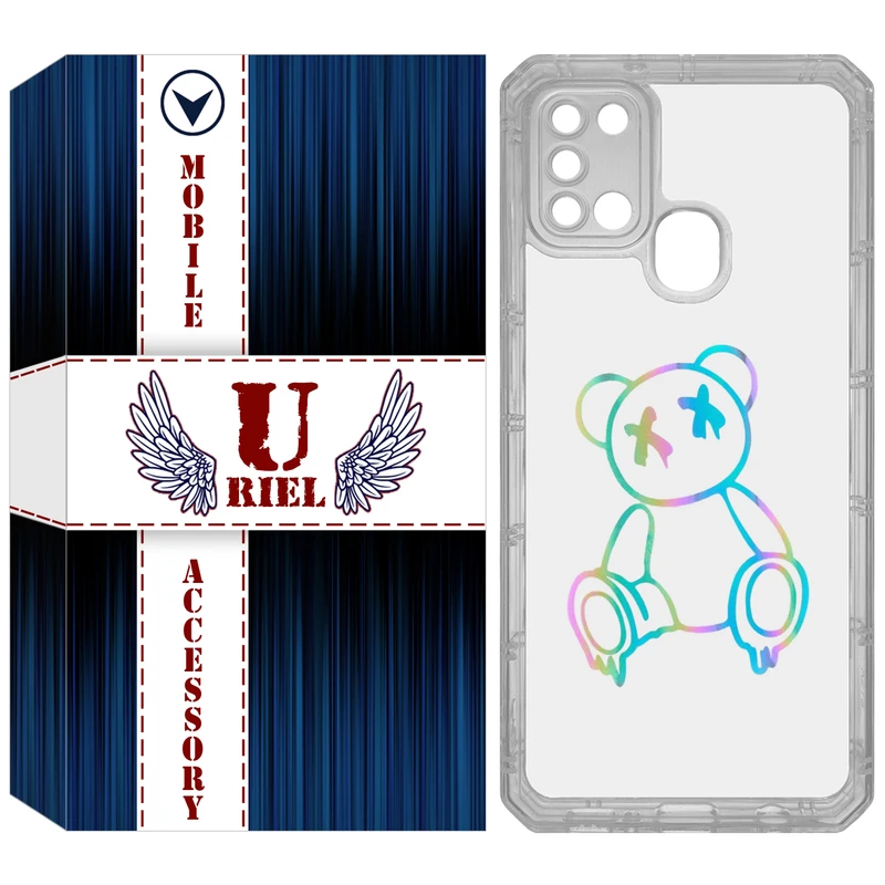 کاور یوریل مدل Clear کد 44 طرح خرس رنگی مناسب برای گوشی موبایل سامسونگ Galaxy A21S