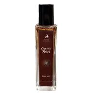 عطر جیبی مردانه الحمبرا مدل Capitan Black با رایحه گرم، تند، تلخ، چوبی حجم ۳۵ میلی&zwnj;لیتر