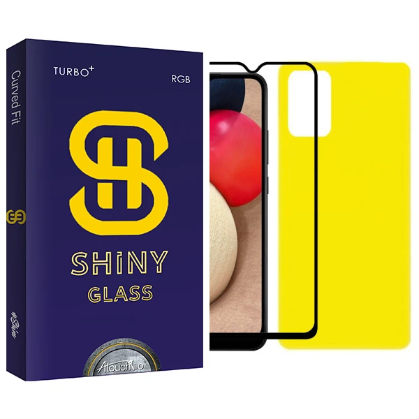 محافظ صفحه نمایش و پشت آتوچبو مدل Shiny Glass مناسب برای گوشی موبایل سامسونگ Galaxy A02s