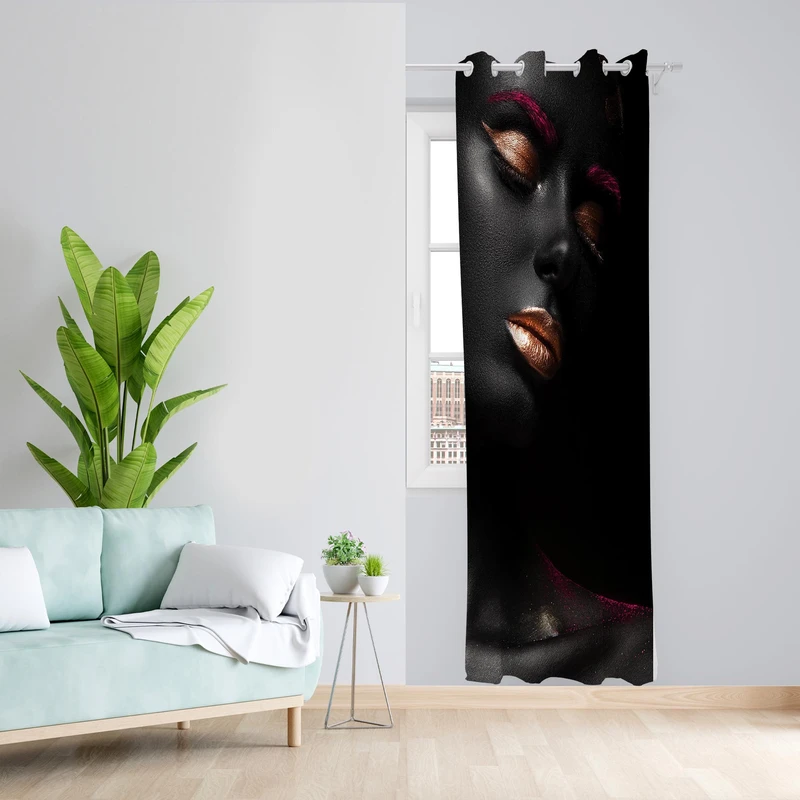 پرده طرح رخ مدل مخمل پانچی کد 1372 z سایز 140x200 سانتی متر