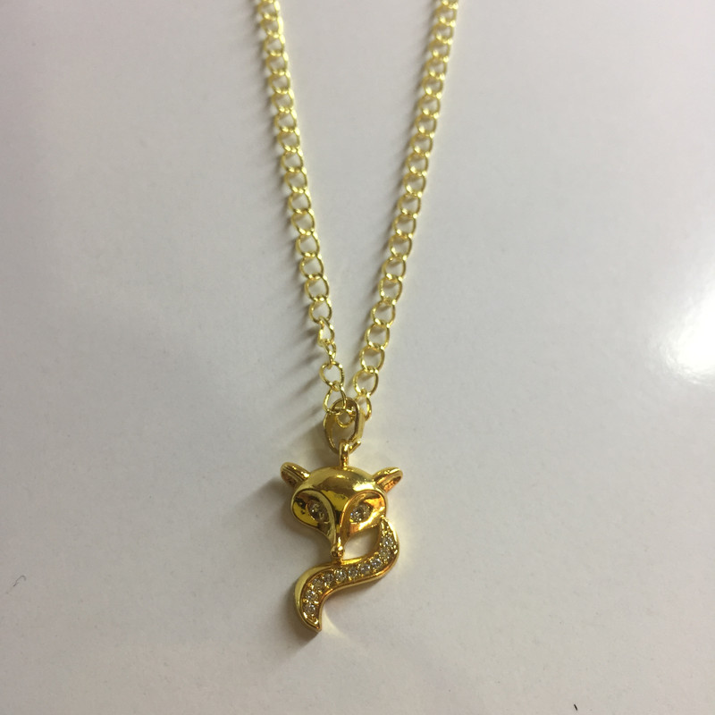 گردنبند دخترانه مدل روباه نگین دار ظریف و شیک