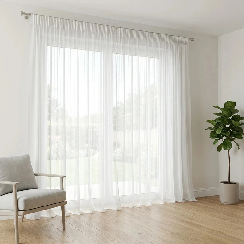  پرده مدل دوخت ساده حریر سایز 1200x275 سانتی متر