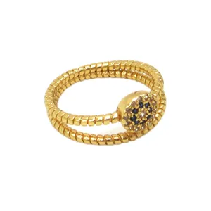 انگشتر زنانه مدل دو دور نگین دار SH1027