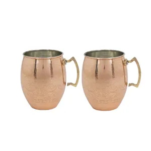 لیوان مسی مدل ماگ 10 زنجان کد -za34961800 مجموعه دوعددی 