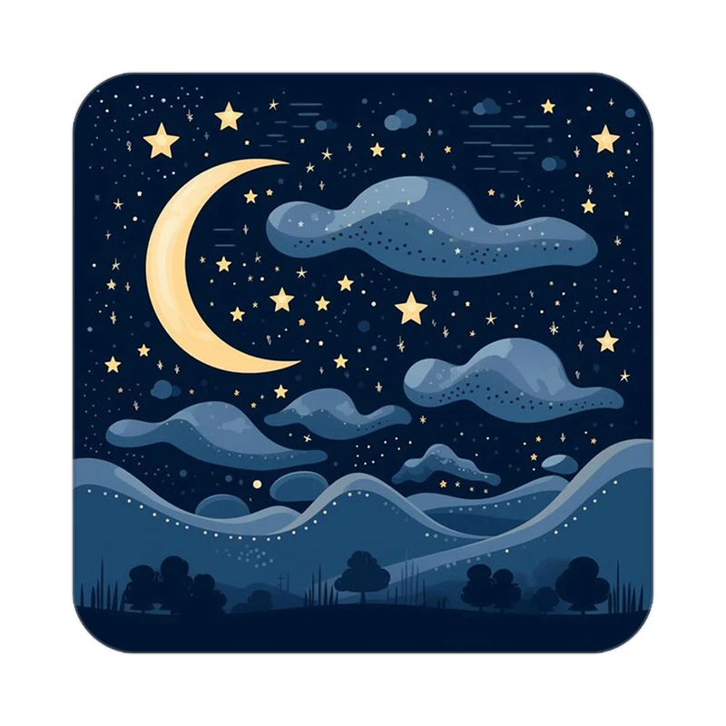 زیر لیوانی کاکتی طرح ماه و ستاره مدل mp53208