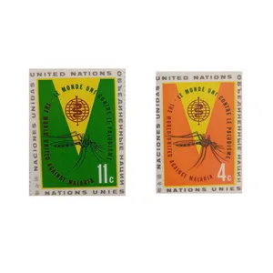 تمبر یادگاری مدل مالاریا سازمان ملل مجموعه 2 عددی