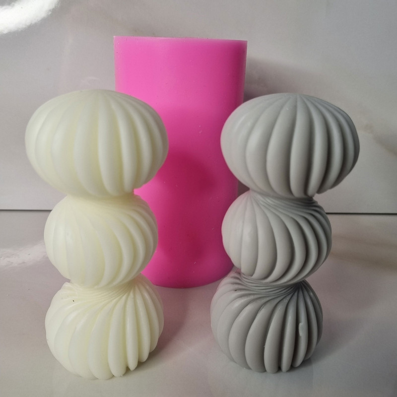 قالب شمع مدل ستون گوی پیچ طرح سه گوی شیاردار کد C12CM