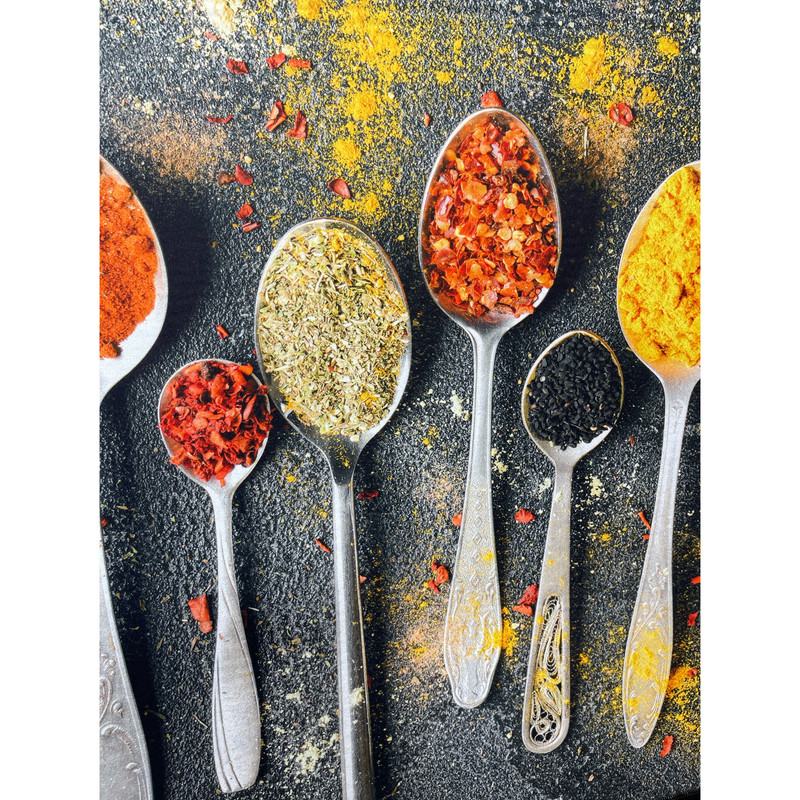 فرش پارچه ای مدل آشپزخانه طرح قاشق ادویه ای