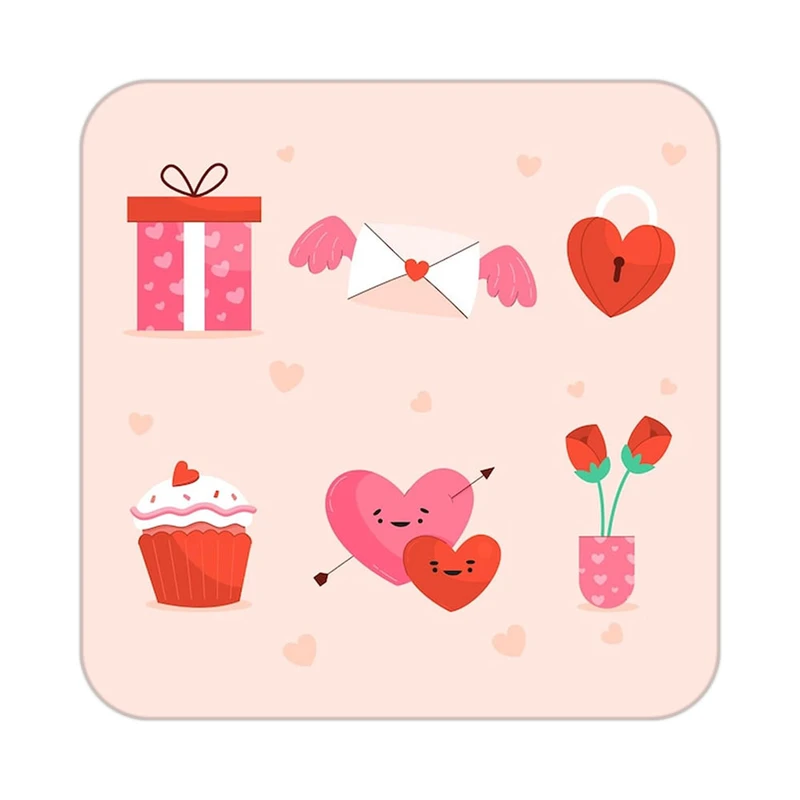 زیر لیوانی کاکتی طرح عاشقانه مدل mp37385