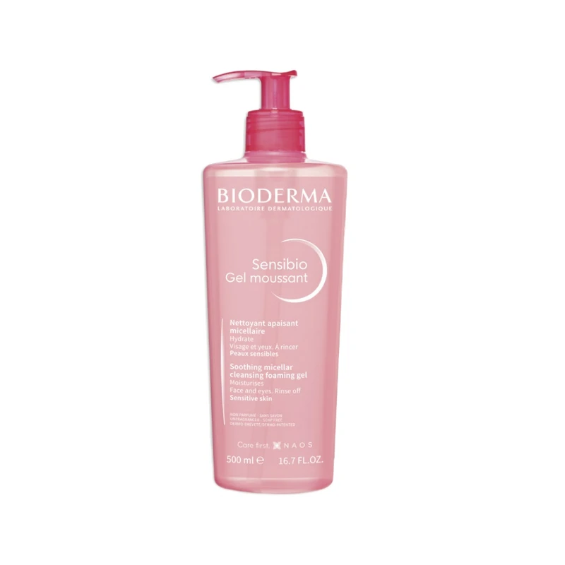 ژل شستشوی صورت بایودرما مدل Sensibio Moussant حجم 500 میلی لیتر