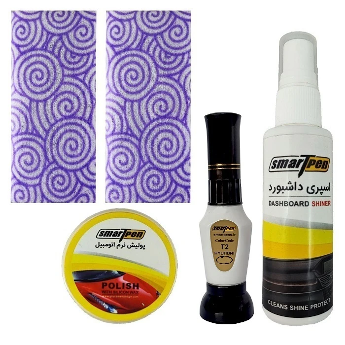 کیت قلم خشگیر بدنه خودرو سفید اسمارت پن مدل T2 مجموعه 5 عددی