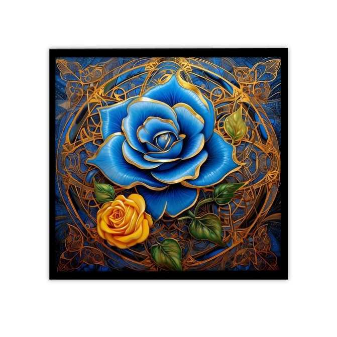 تابلو نوری بکلیت طرح گرافیکی گل آبی مدل B-MID-19402