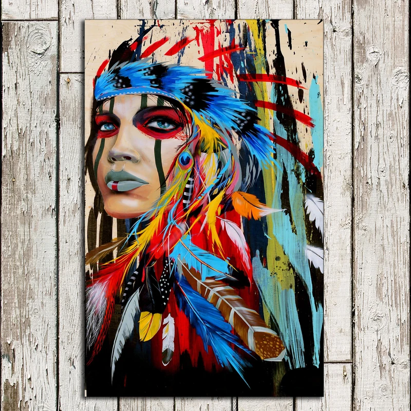 تابلو شاسی آرت سون طرح سرخ پوست مدل 1T062