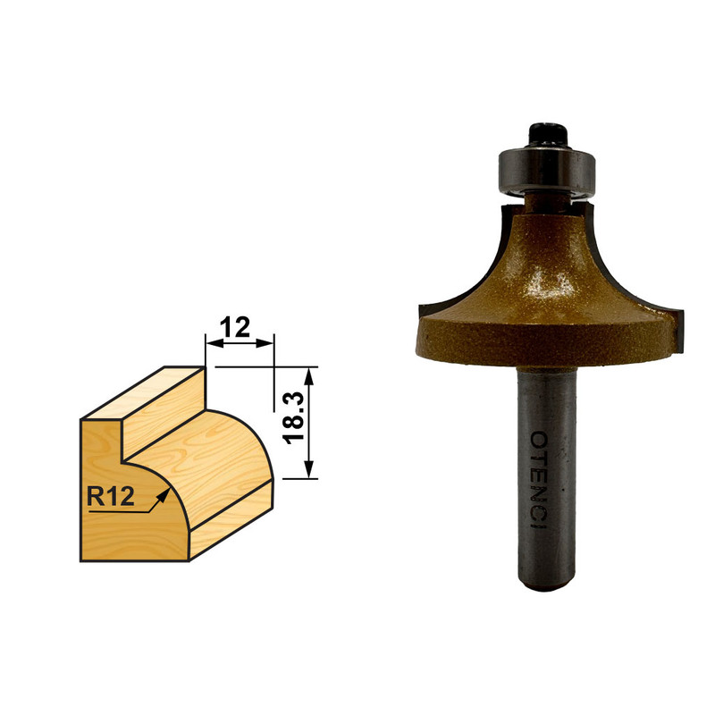 تیغ اوور فرز اتنسی مدل  لبه گرد کن R12 کد 6