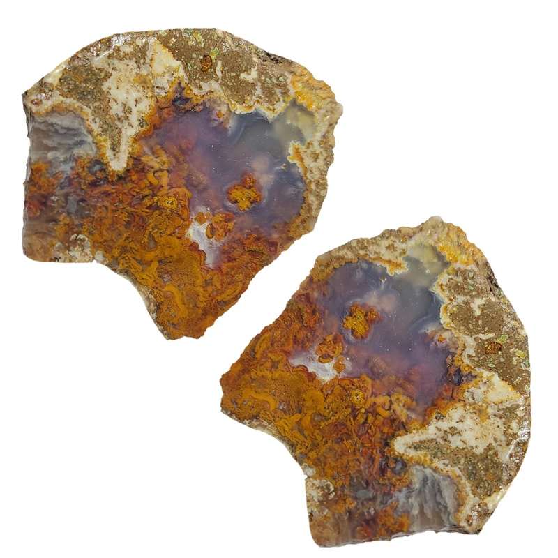 سنگ راف عقیق مدل شجر پاییزی کد 60M مجموعه 2 عددی