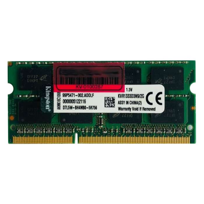 رم لپ تاپ DDR3 تک کاناله 1333مگاهرتز کینگستون مدل PC3-10600 ظرفیت 2 گیگابایت