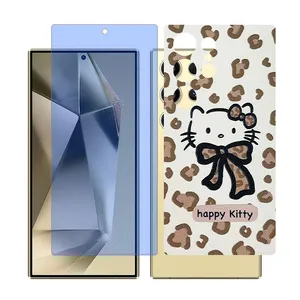 Glass Together model Blue cut screen protector for Samsung Galaxy S22 Ultra mobile phone with back cover sticker