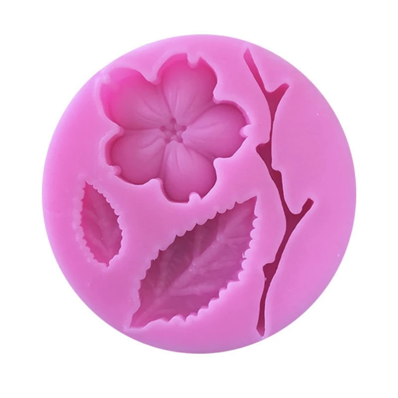 قالب شکلات مدل مالد فوندانت طرح مولد گل شاخه و برگ کد M3