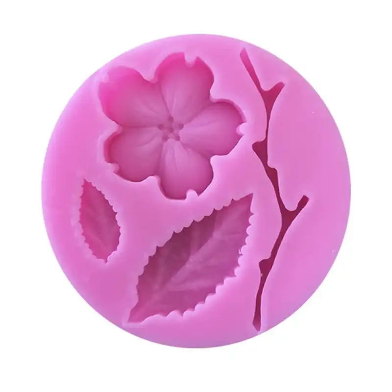 قالب شکلات مدل مالد فوندانت طرح مولد گل شاخه و برگ کد M3