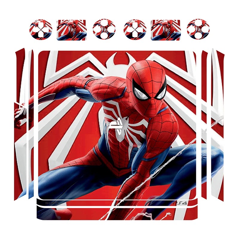 برچسب پلی استیشن 4 اسلیم توییجین وموییجین مدل spider man 02 مجموعه 14 عددی