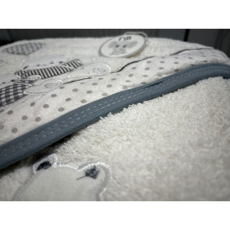 ست حوله نوزادی مادرکر طرح گلدوزی مدل Teddy bear مجموعه 2 عددی