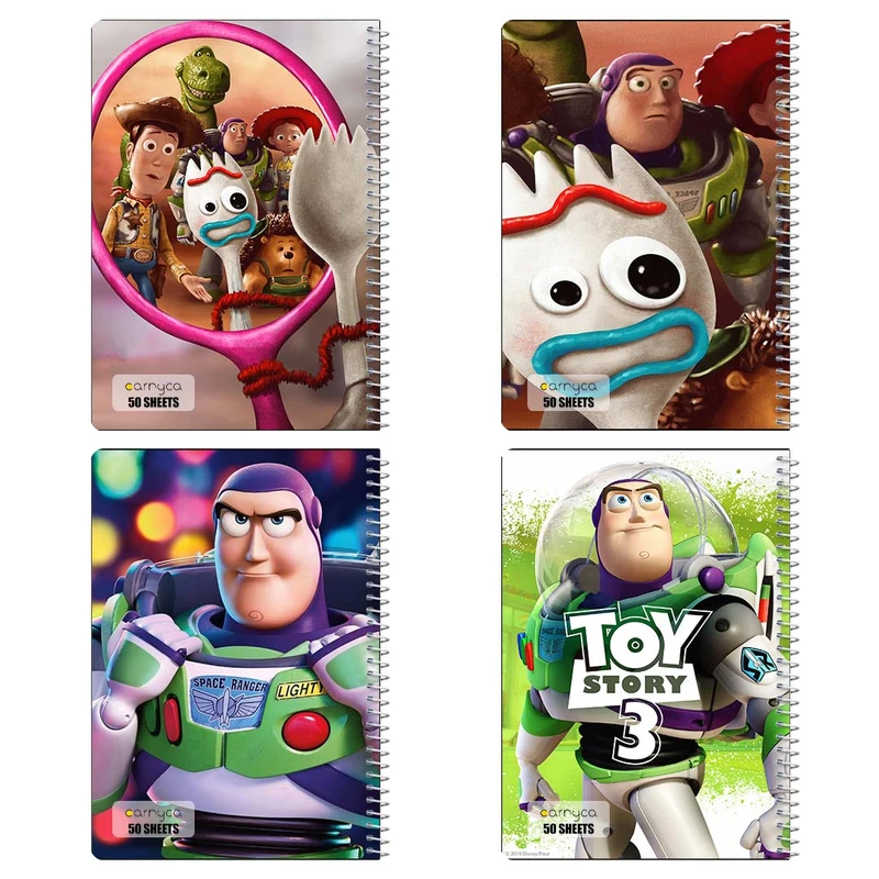 دفتر نقاشي 50 برگ کارنيکا طرح داستان اسباب‌بازی Toy Story کد 42007 مجموعه 4 عددی