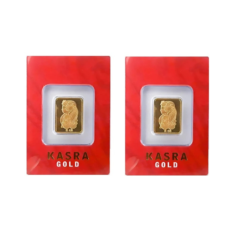شمش طلا 995 عیار کسری مدل k1-995 بسته دو عددی 