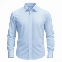 پیراهن آستین بلند یقه برگردان مردانه مدل قاپک مخفی هوفر کد ABE