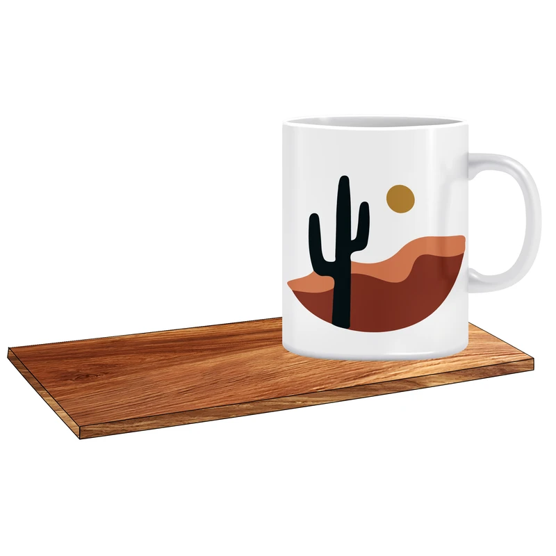 ماگ ال ایکس پی طرح طبیعت گرافیکی کد 281 به همراه زیر لیوانی