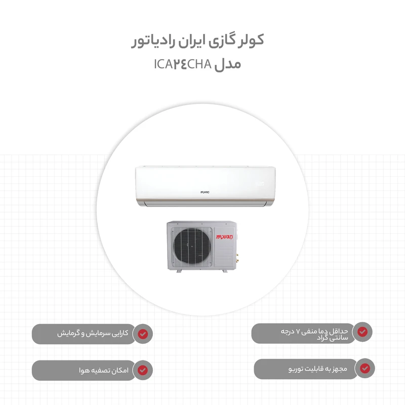 کولر گازی 24 هزار ایران رادیاتور مدل ICA-24CH-A عکس شماره 3