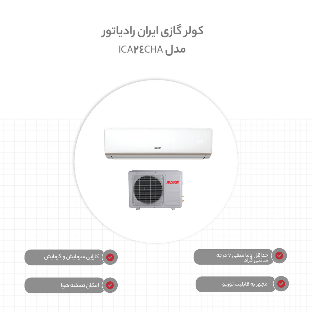 کولر گازی 24 هزار ایران رادیاتور مدل IAC-24CH/LF/A کولر گازی 24 هزار ایران رادیاتور مدل IAC-24CH/LF/A