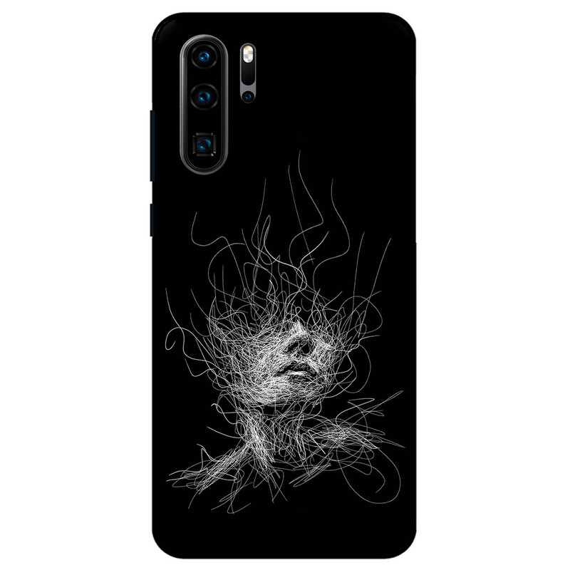 کاور مگافون طرح اسکچ صورت مدل 7423 مناسب برای گوشی موبایل هوآوی P30 Pro