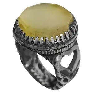 انگشتر نقره مردانه مدل عقیق یمنی شرف الشمس AYSS2214