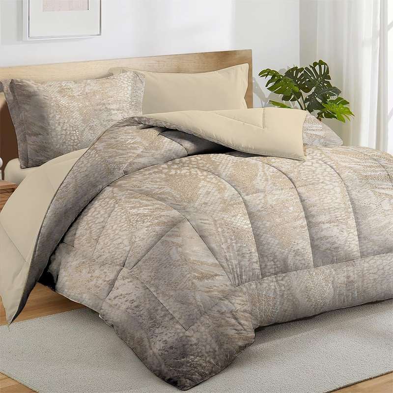 سرویس روتختی نوپه هوم مدل مخمل شانل طلاکوب پوست ماری EOCM دو نفره 8 تکه