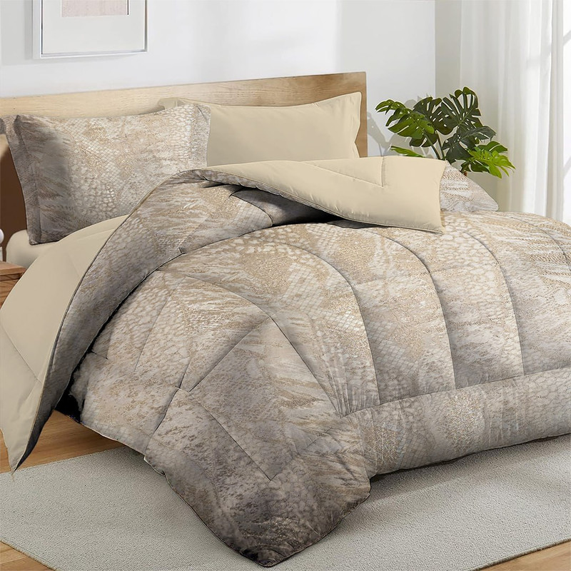 سرویس روتختی نوپه هوم مدل مخمل شانل طلاکوب پوست ماری EOCM دو نفره 8 تکه