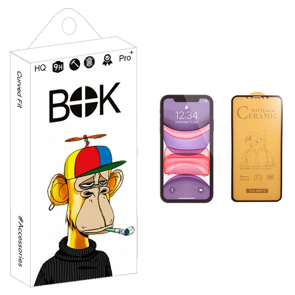 محافظ صفحه نمایش سرامیکی بوک مدل +HD مناسب برای گوشی موبایل اپل iPhone 11