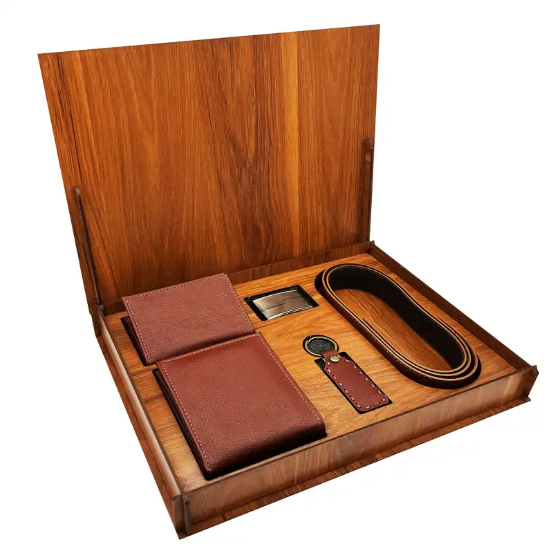 ست هدیه مردانه چرم نایب مدل چهار تکه