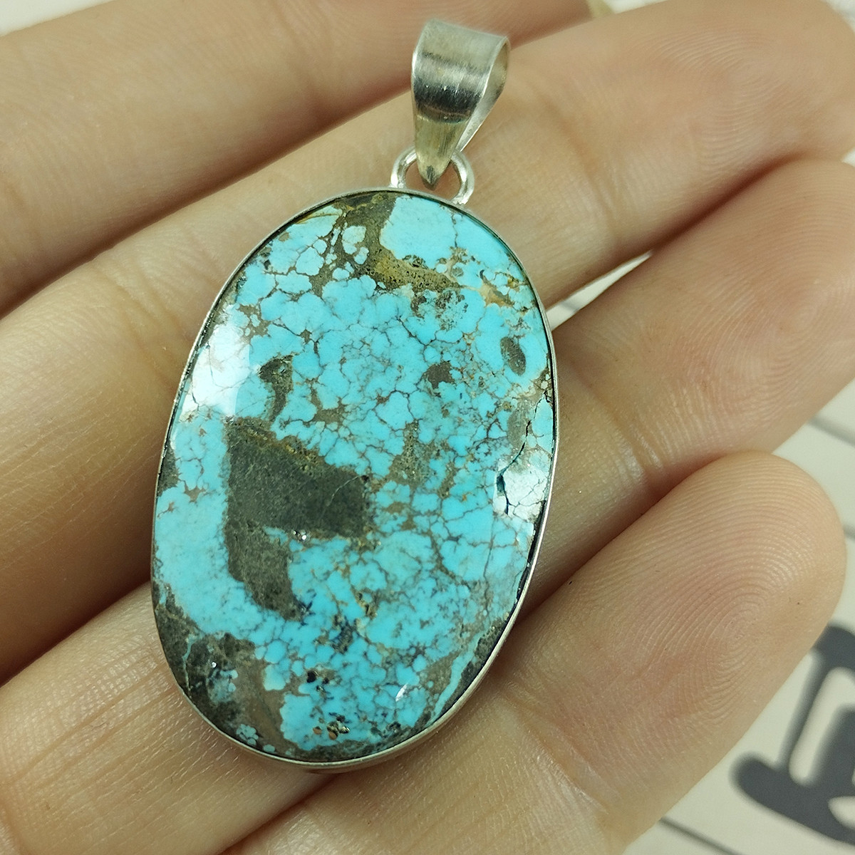 آویز گردنبند نقره زنانه سلین کالا مدل فیروزه نیشابور اصل کد 104 آویز گردنبند نقره زنانه سلین کالا مدل فیروزه نیشابور اصل کد 104