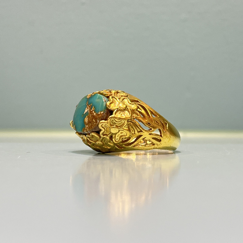 انگشتر نقره زنانه مدل تاج قلبی مزین به فیروزه نیشابوری 9301-034 انگشتر نقره زنانه مدل تاج قلبی مزین به فیروزه نیشابوری 9301-034