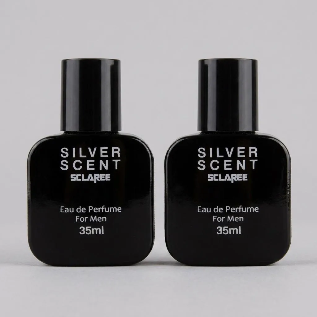 عطر جیبی مردانه اسکلاره مدل  Silver scent حجم 35 میلی لیتر مجموعه دو عددی