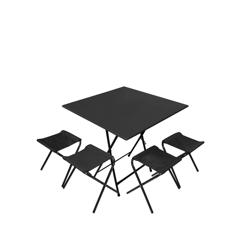 میز و صندلی سفری میزیمو مدل برزنتی کد 8744 مجموعه 5 عددی 