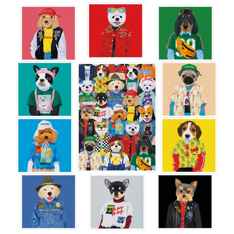   استیکر لپ تاپ ماسا دیزاین طرح DOG کد COL003 مجموعه 11 عددی