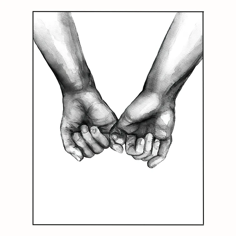 پوستر مدل دست هایی که انگشت های صورتی را گرفته اند 