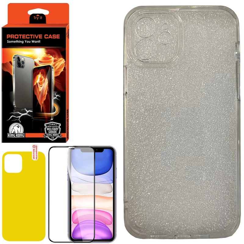 کاور کینگ کونگ مدل PCAAA مناسب برای گوشی موبایل اپل Iphone 12 به همراه محافظ صفحه نمایش و محافظ پشت گوشی