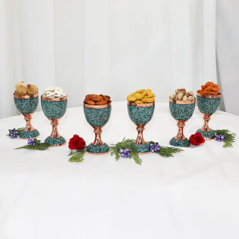 ست 6 تکه هفت سین فیروزه کوبی مدل جام جم کد 95
