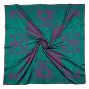 روسری زنانه مدل ژاکارد ابریشم دو رویه لمه دار 140 کد 0044