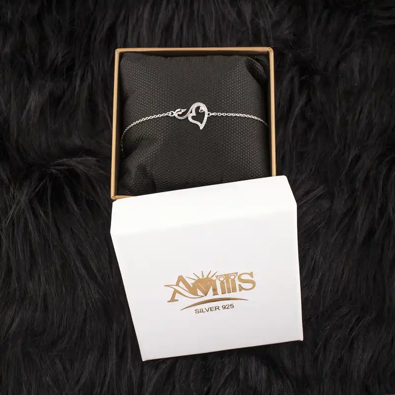 دستبند نقره زنانه آمیتیس مدل قو AMT-D038