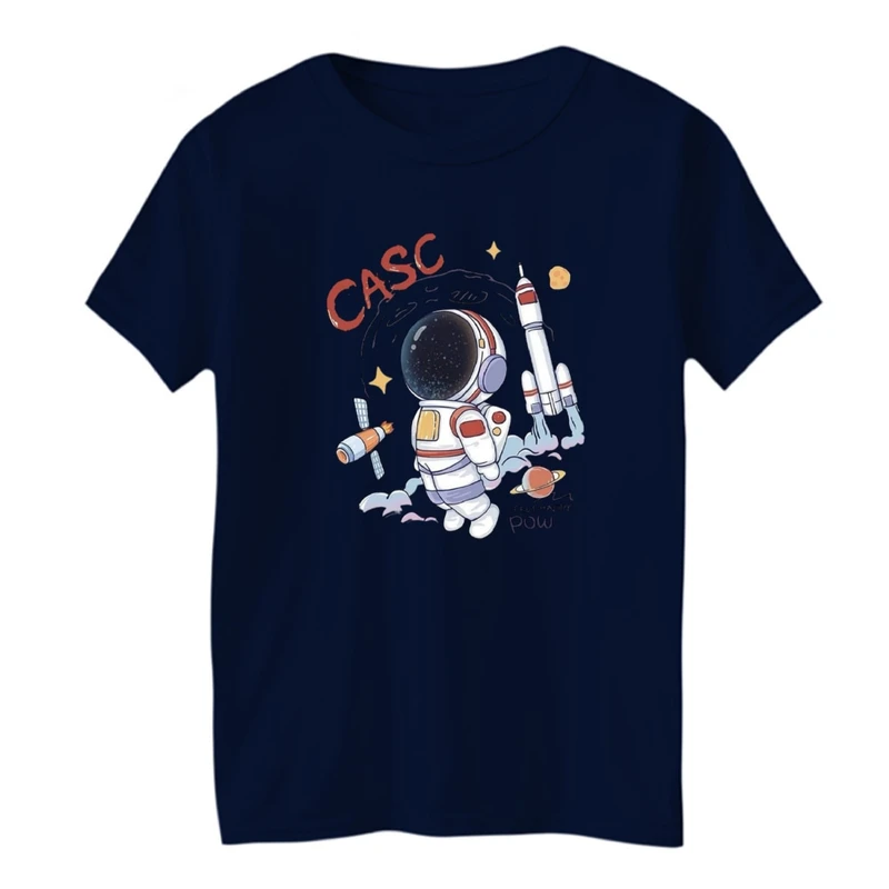 تی شرت آستین کوتاه بچگانه مدل فضانورد و موشک
