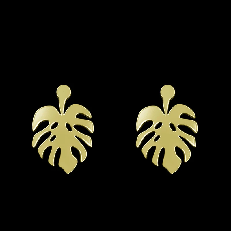 گوشواره طلا 18 عیار زنانه مدوپد مدل برگ کد GA1-14943
